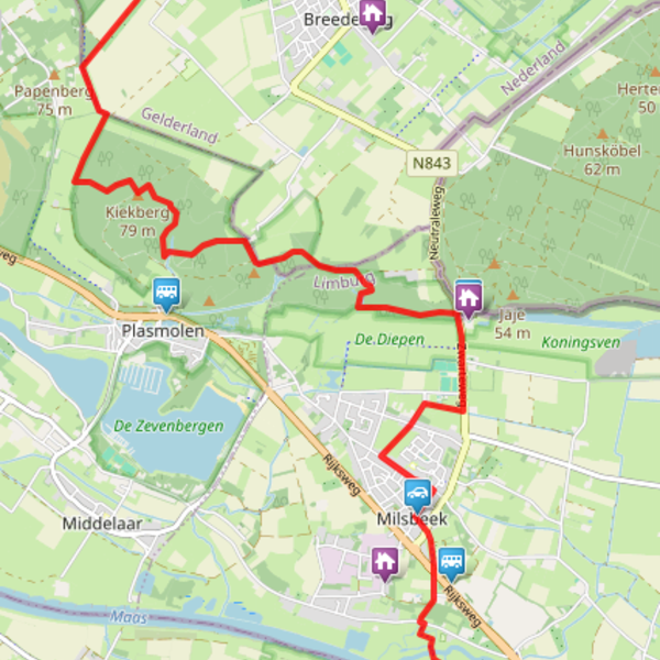 Wandelen Etappe Pieterpad Gennep naar Groesbeek.